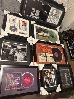 Custom Framed Autographed Vinyls And Photos