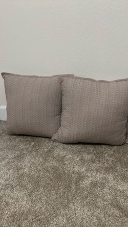 Khaki beige textured pillow covers set of 2