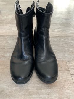 WOMEN’S Boots Black Leather Moto Boots Size 8 Aerosoles