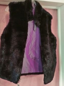 Guess purple fur vest Sz Small