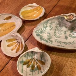 Floral Decoupage Clam Shells