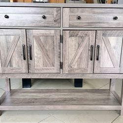 Double Drawer 4 Door Buffet Sideboard Cabinet / Console Table