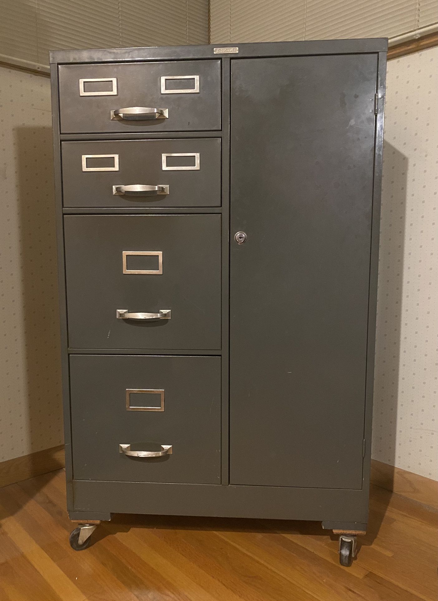 Vintage Steelmaster File Cabinet on Wheels