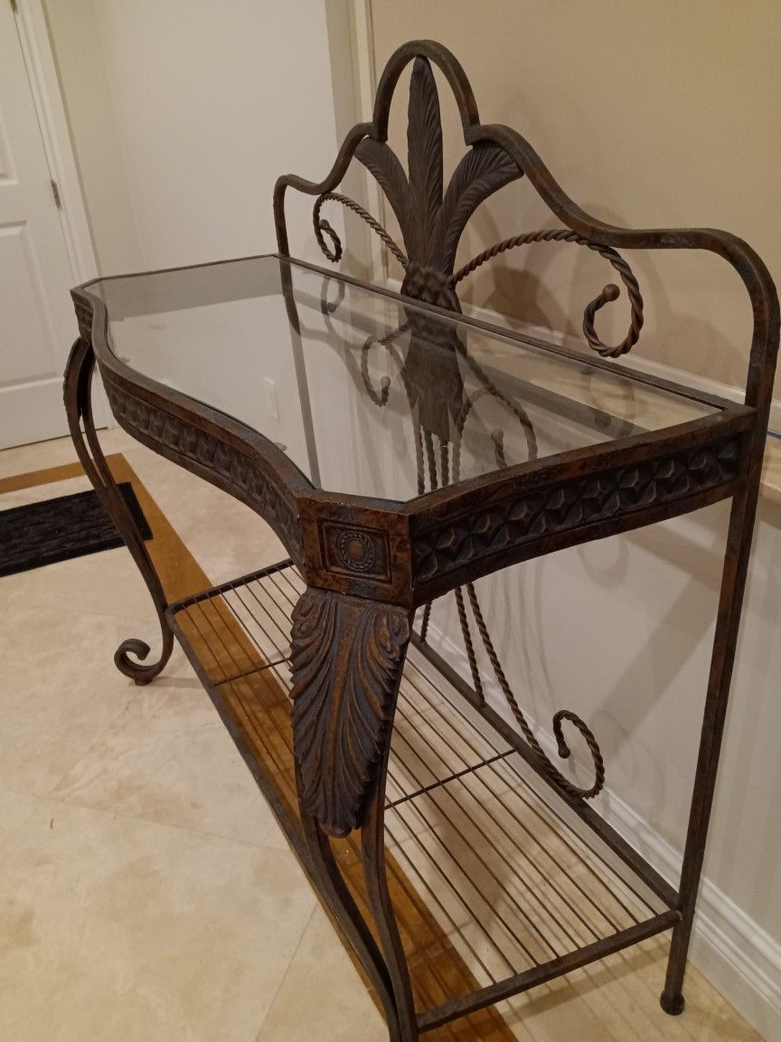 Glass Top Designer Metal Stand