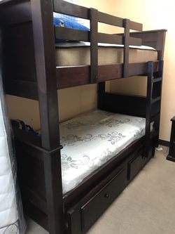 AMAZING DEAL quality pinewood bunkbed twin twin with mattresses, delivery and installation included