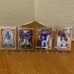 4 Panini Prizm Orange Refractor Sports Cards