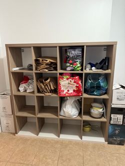 Beautiful Storage Rack. Wood. 58” x 58” x 15.5”. Like new. 16 compartments. $49 Or Best Offer.