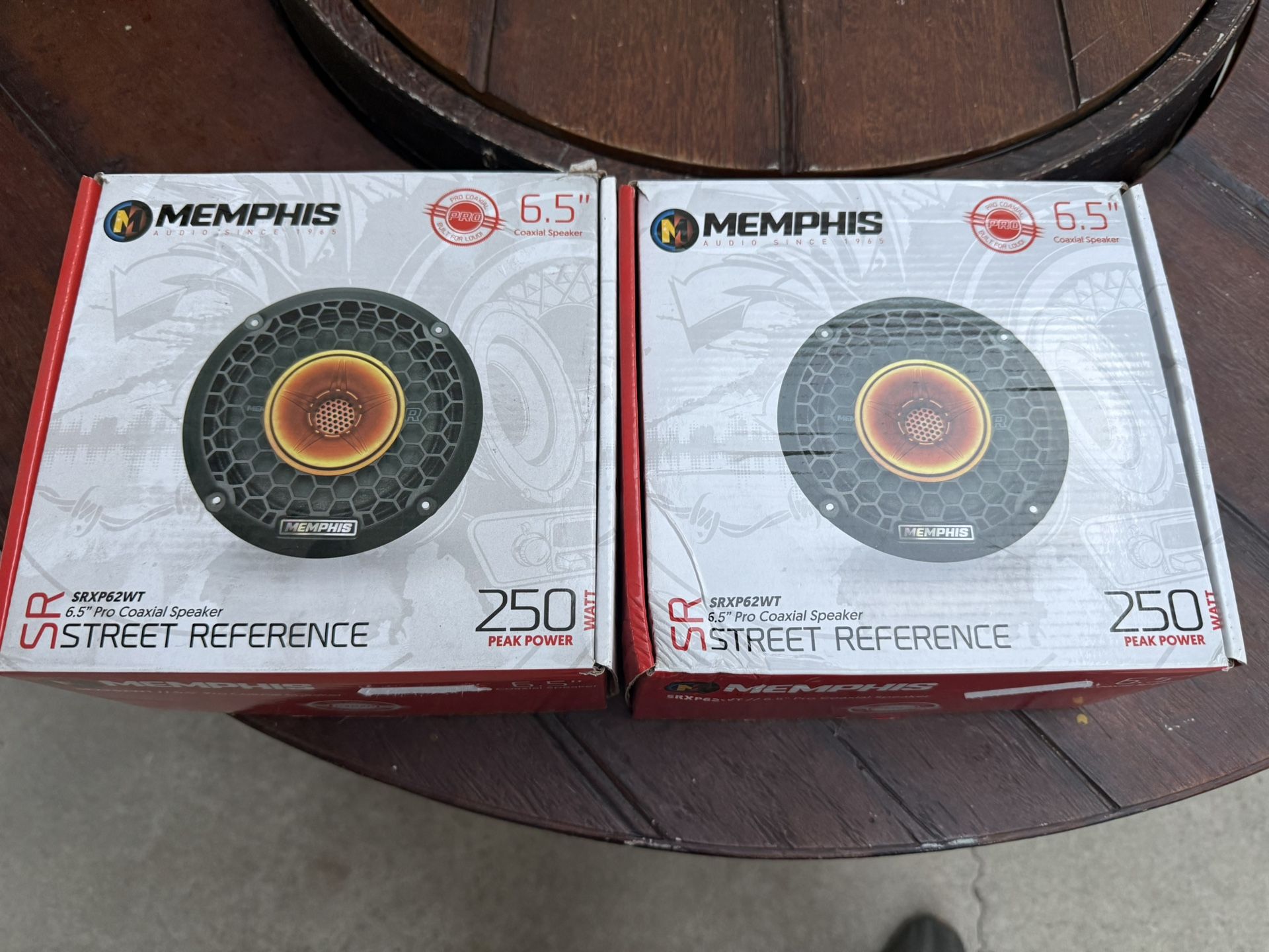 Memphis srxp62wt 6.5 pro coaxial speakers street reference 250 watt peak power $130 for pair brandnew