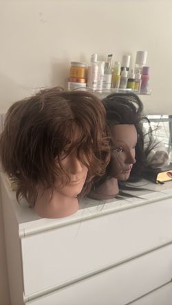 Cosmetology Mannequin Heads w/ Human Hair (2)
