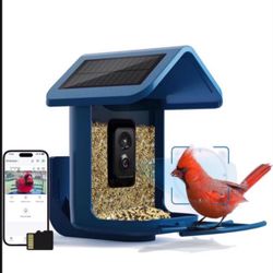 Bird Feeder with Camera Wireless Outdoor - Smart Bird Feeder Camera 1080P HD for Close-up Shots, Solar Powered, Birds AI Recognition & SD Card 