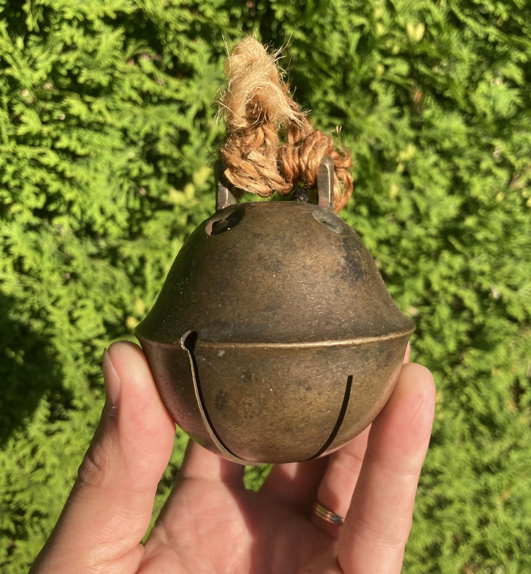 Large vintage bronze cowbell goat bell
