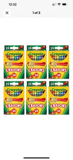 Lot Of 24 Crayola 24 Count Assorted Color Crayons Packs Kids