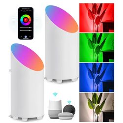 SUNVIE 2-Pack Smart Indoor Can Lights | RGBW Color Changing Uplights | Alexa/Google Home