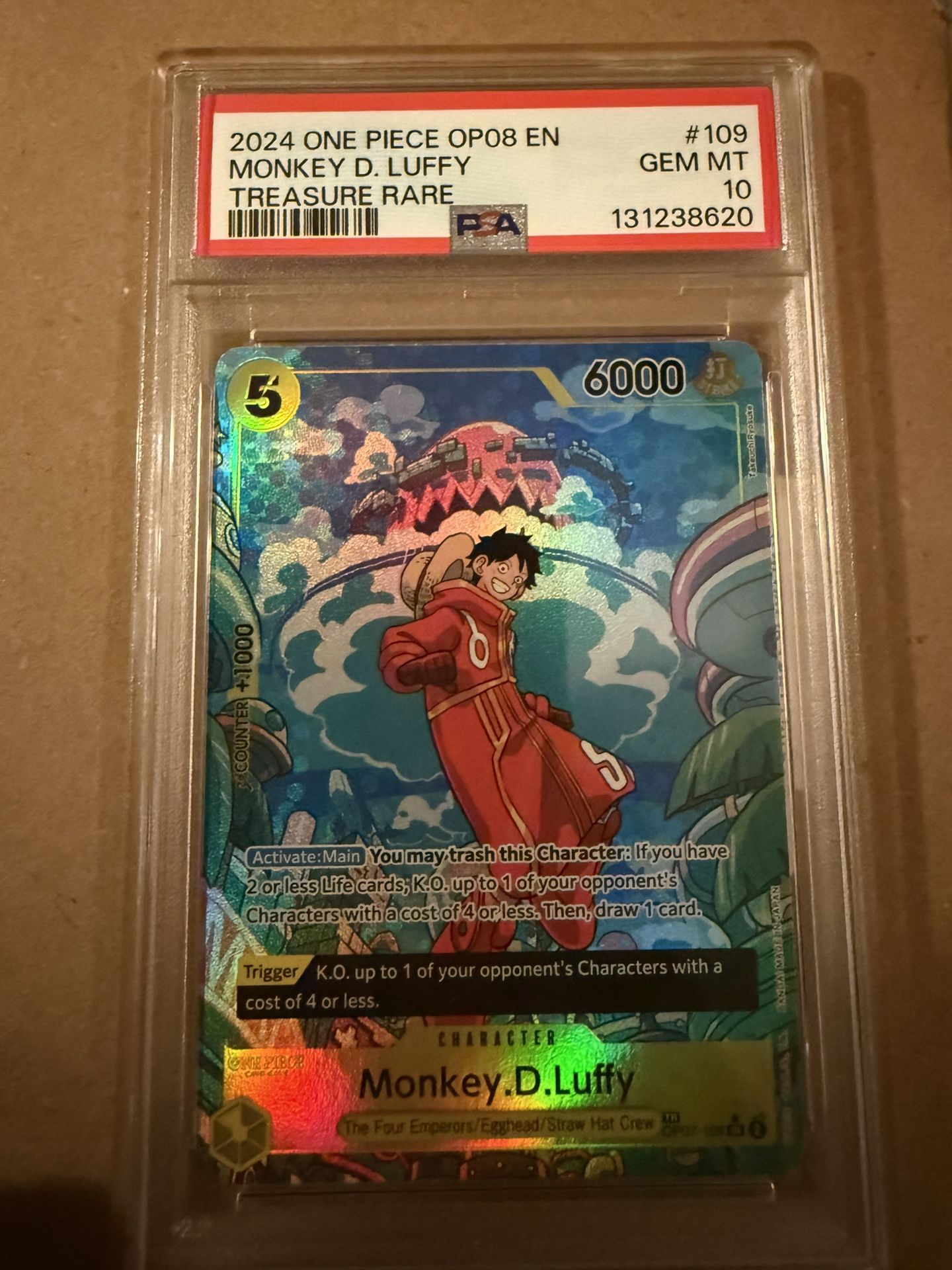 Monkey D. Luffy Treasure Rare  OP07-109 PSA 10 
