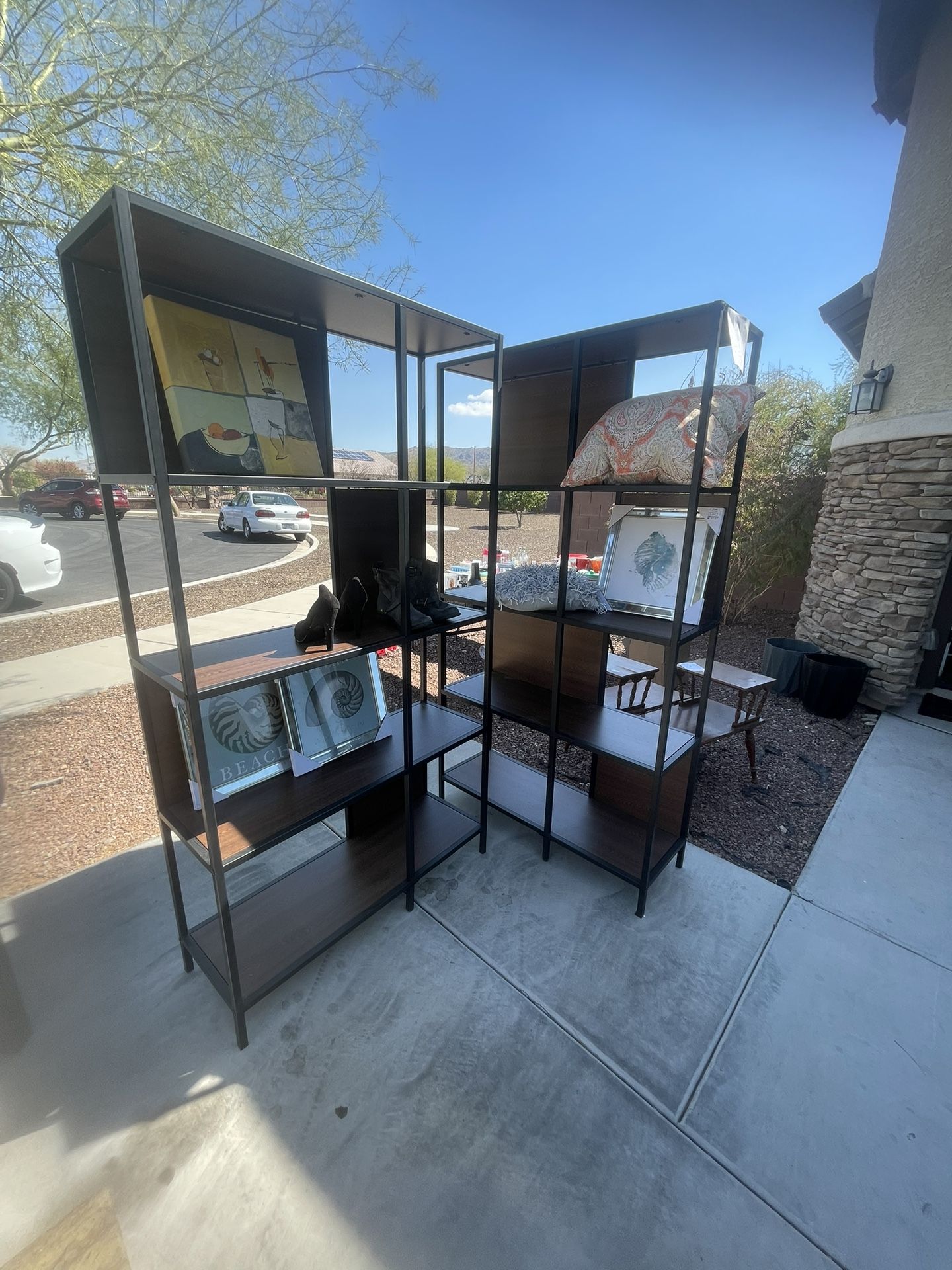 Black and brown modern bookshelves