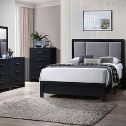 ✨ Brand new wooden grey king & queen size bedroom set | Bedframe | Dresser mirror | Nightstand | Pay after delivery 🚚