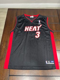 Vtg Reebok Dwyane Wade Miami Heat Jersey Youth XL Extra Large 18-20 Black #3