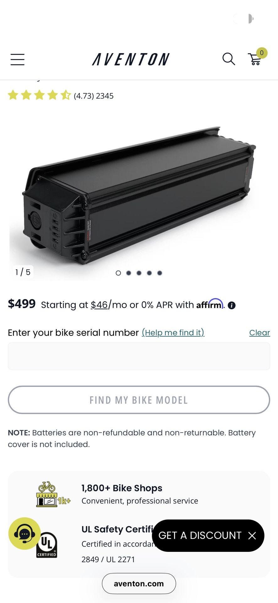 Aventon Level 2 Battery For Sale