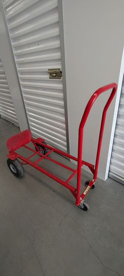 Red 2-in-1 Convertible Hand Truck Dolly