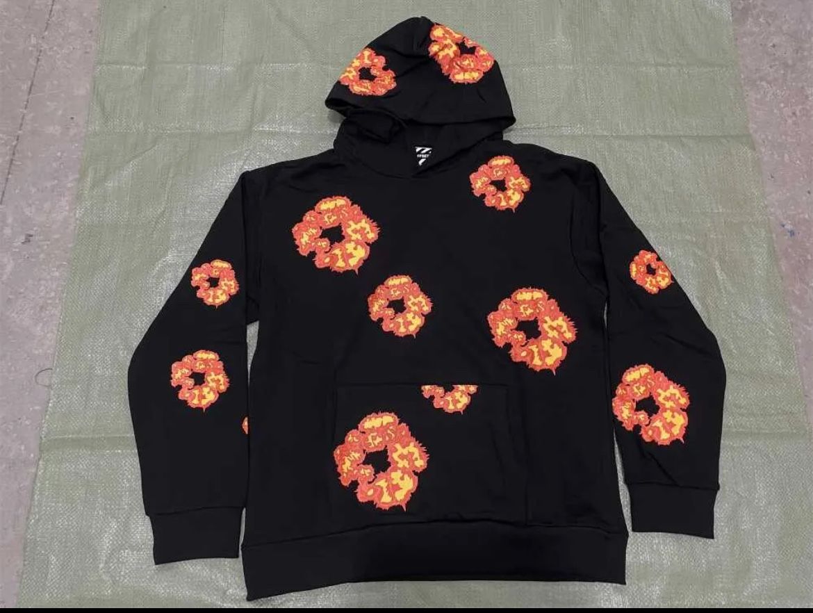 Black With Orange Denim Tears Hoodie