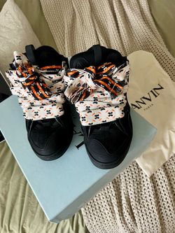 Lanvin Orange/White lace Black
