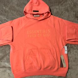 NEW Fear of God Essentials Coral Hoodie (Size XS, S, M, L, XL)100% Authentic ✅