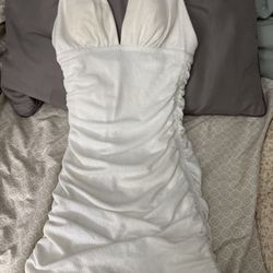 White Dressy Dress Halter Top Dress