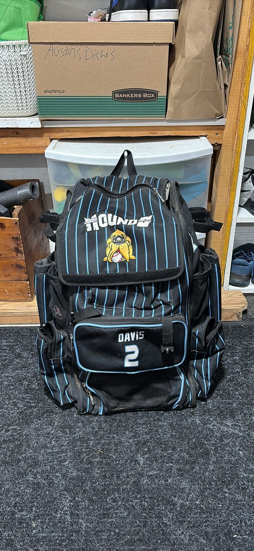 Baseball Helmets and Bag 