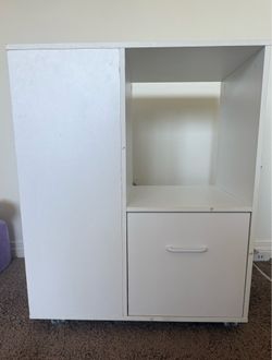 White cabinet with drawer