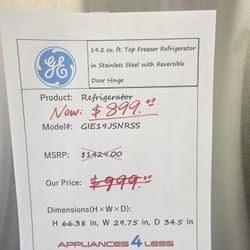 GE 19.2 cu. ft. Top Freezer Refrigerator