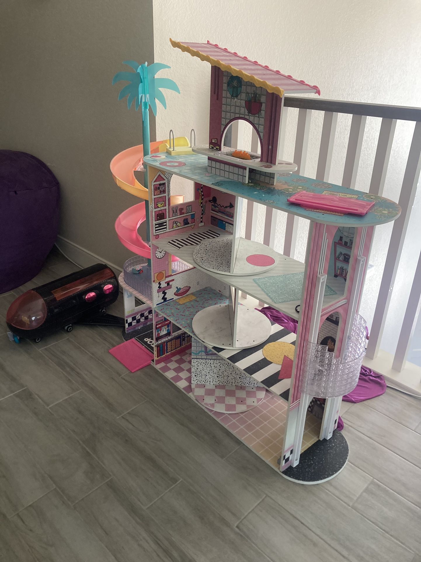 Girls lol Huge Doll House , Disney Dresses, Stuffed Animals 