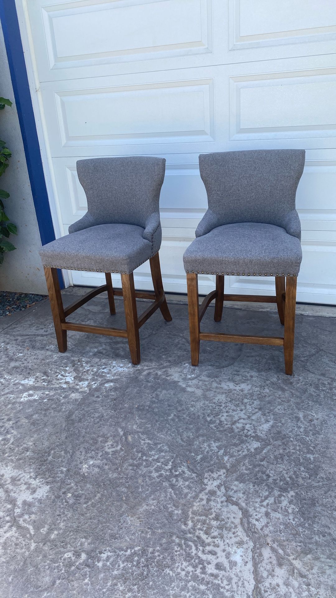 Two Gray Elegant Stools