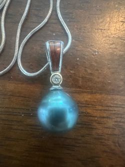 18k 925 Na Hoku Tahitian pearl and diamond necklace