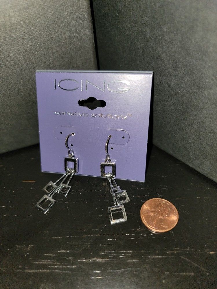 Silver Dangle Earrings Icing Sensitive Solutions