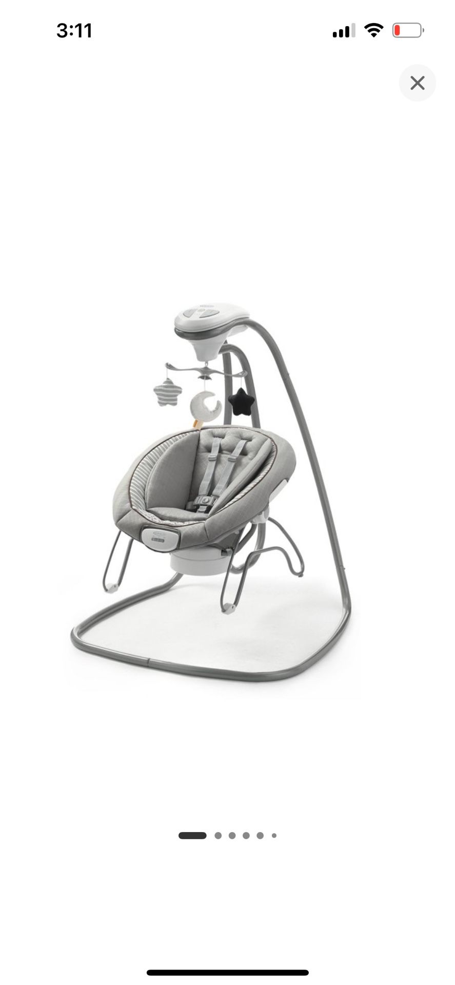 The Graco DuetConnect Deluxe Baby Swing