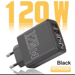 2PCS 120W Double PD Fast Charger with Type-C & QC3.0 Ports Support PD Charging Protocol 5V 2A Chargi