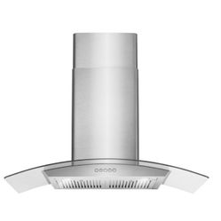 36” Stainless Steel Wall Mount Range Hood With Push Button Controls And Glass Canopy - Great Deal!