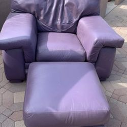 Leather Factory Oversized Chair Ottoman