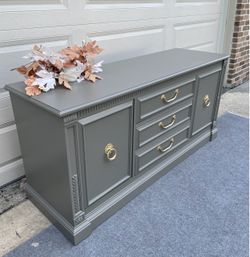 Stunningly Grey Hickory Fine Dresser Credenza