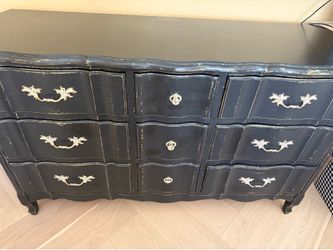 Distressed black french dresser