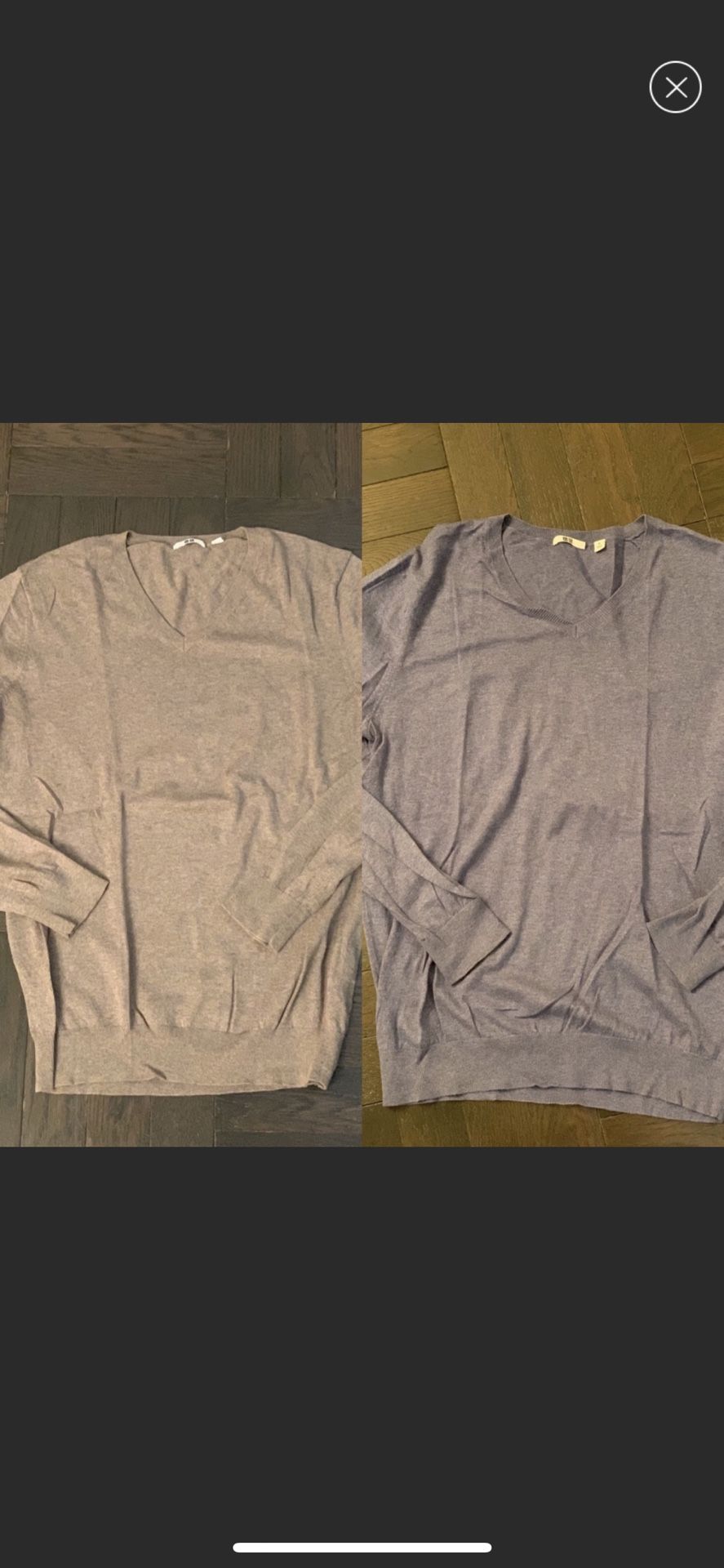 2 Men’s Uniqlo cashmere v-neck sweaters like NEW!
