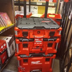 MILWAUKEE PACKAOUT ROLLING TOOL BOX, LARGE TOOL BOX AND TOOL BOX SET