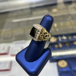 Diamond And Onyx Ring 