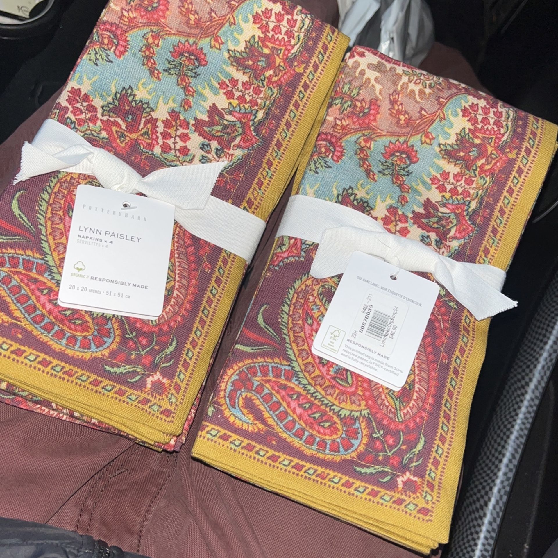Pottery barn Lynn Paisley Napkins
