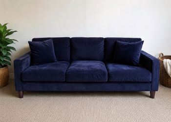 Dark Navy Blue Velvet Sofa