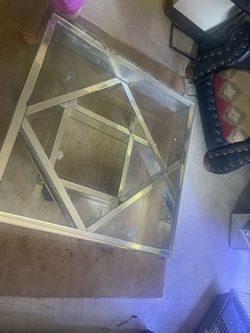 Mirrored Glass Coffee Table and side table