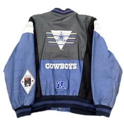 VTG 90s Dallas Cowboys NFL G-3 Carl Banks Leather Varsity Bomber Jacket Men’s XL