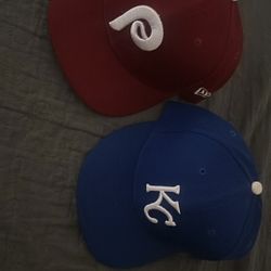 New Era Hats Phillies And Kansas City Size 71/2
