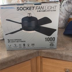 Socket Fan And Light Two And One Led Light And Fan As A Picture
