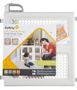 Safety 1st Lift Lock & Swing Dual-Mode Baby Gate, Fits 28"-42", White - New in Box